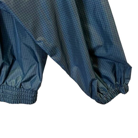 Jerzees Plaid Windbreaker Jacket Quarter Zip Pullover Nylon Size L Blue Green - Picture 7 of 10